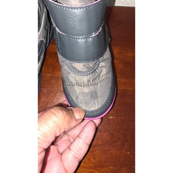 Sorel Girls Cerrelle Winter Boots Size 10 Gray & Pink Waterproof Insulated - Picture 5 of 8
